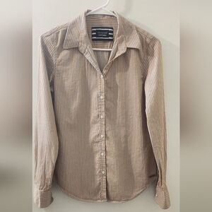 Saint‎ James Women's Striped Tan Shirt, Size 6.